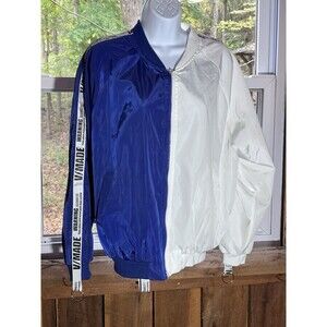 Vmade V-made Bomber Style Windbreaker Blue And White Jacket No Tags Inside